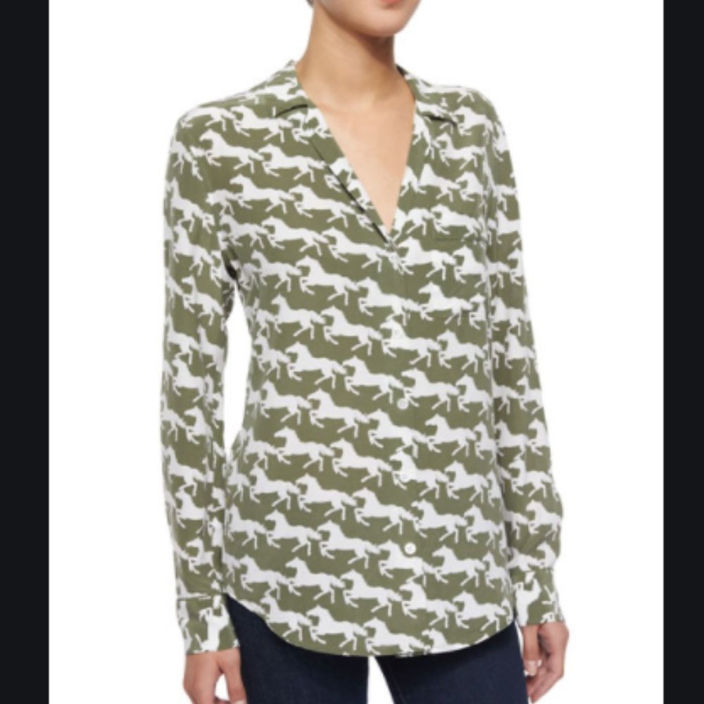 Equipment Keira Horse Print Blouse